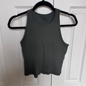 Vuori Forest Dark Green Ribbed Pose Plyo Tank Top